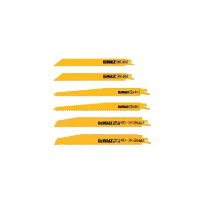 DWTDW4896 image(0) - DEWALT 6 Piece Bi-Metal Reciprocating Saw Blade Set with Telescoping Case