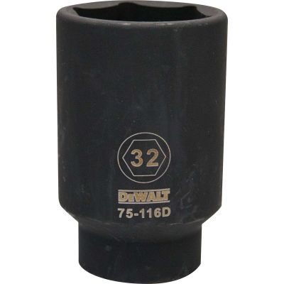DWTDWMT75116OSP image(0) - DEWALT 6 Point 1/2" Drive Deep Impact Socket 32Mm