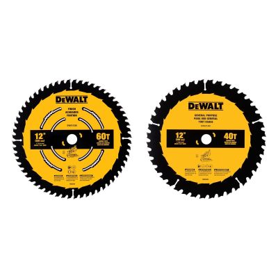 DWTDWA112CMB image(0) - DEWALT 2PK 12 IN 40T AND 60T SAW BLADES