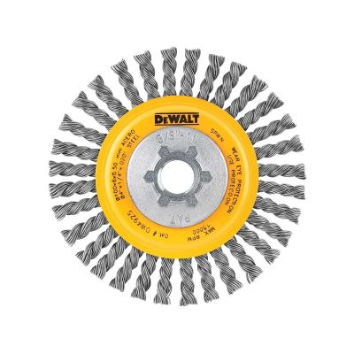 DWTDW4925B image(0) - DEWALT 4-Inch By 5/8-Inch-11 Hp .020 Carbon Stringer Wire Wheel