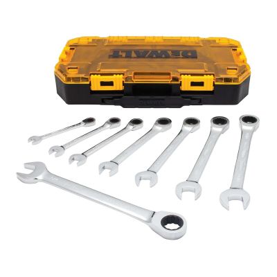 DWTDWMT74733 image(0) - DEWALT 8 Piece Full Polish Ratcheting Combination Wrench Set