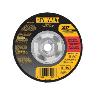 DWTDW8825 image(0) - DEWALT 7-Inch By 1/8-Inch By 5/8-Inch-11 Xp Grinding Wheel
