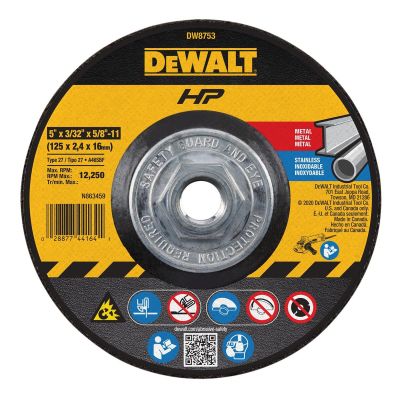 DWTDW8753 image(0) - DEWALT Abrasive Wheel, 5-Inch X 3/32-Inch X 5/8-Inch
