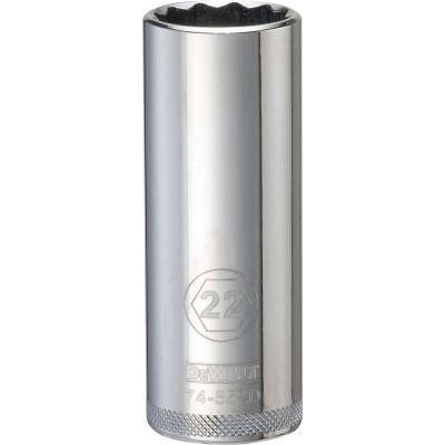 DWTDWMT74552OSP image(0) - DEWALT 12 Point 1/2" Drive Deep Socket 22Mm