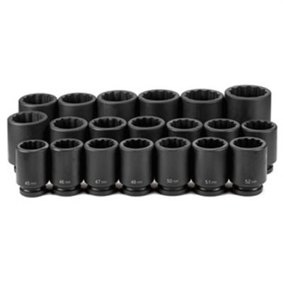 GRE9120MD image(0) - Grey Pneumatic 1" Drive 20 Piece Deep Metric Set 45mm to 75mm - 12 Point