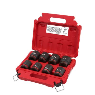MLW49-66-7017 image(0) - Milwaukee Tool 8PCSHOCKWAVE Impact Duty 3/4" Drive SAE Standard 6 Point Socket Set