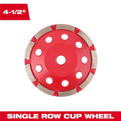 MLW49-93-7704 image(0) - Milwaukee Tool 4 1/2 inch Single Row Diamond Cup Wheel