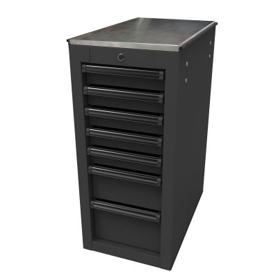 HOMBK08014070 image(0) - Homak Manufacturing RS PRO 14-1/2 in. 7-Drawer Side Cabinet, Black