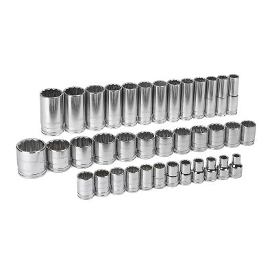 KDT80730 image(0) - GearWrench 37 Piece 1/2 Inch Drive 12 Point Standard & Deep Metric Socket Set
