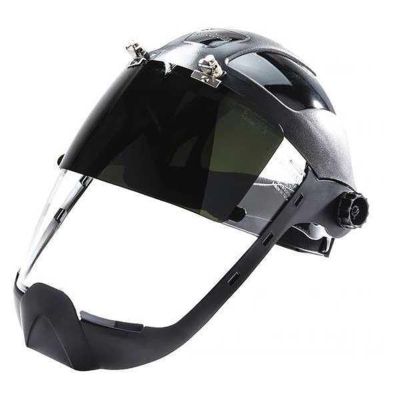 SRWS32281 image(0) - Sellstrom Sellstrom- Face Shield - DP4 Series - 9" x 12.125" x 0.060" Window - Clear AF with Shade 8 IR Flip Visor - Ratcheting Headgear - with Chin Guard