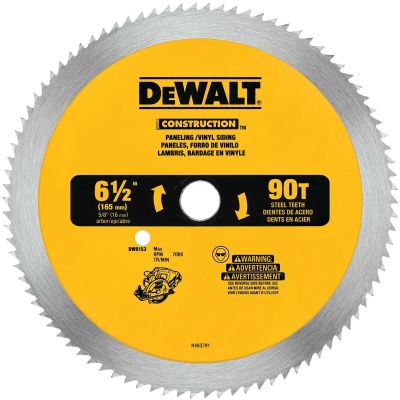 DWTDW9153 image(0) - DEWALT 6-1/2-Inch Circular Saw Blade For Paneling/Vinyl, 90-Tooth