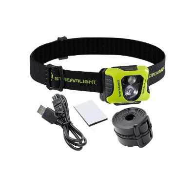 STL61436 image(0) - Streamlight Enduro Pro USB Rechargeable 200-Lumen Headlamp - Dual Spot and Flood Beam, Includes USB Cable, Elastic Head Strap, Rubber Hard Hat Strap, and 3M Dual Lock - Yellow