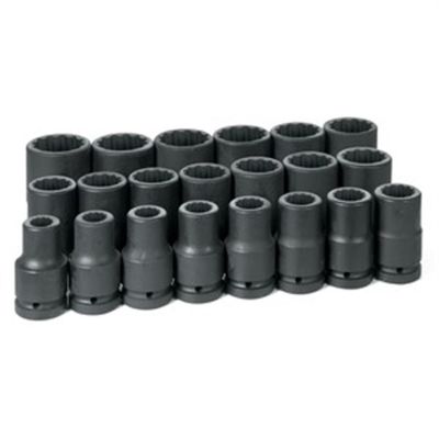 GRE9121D image(0) - Grey Pneumatic 1" Drive 21 Piece Deep Fractional Set 3/4" to 2" - 12 Point