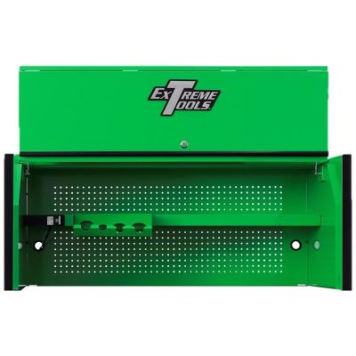 EXTRX552501HCGNBK image(0) - Extreme Tools Extreme Tools RX Series Professional 55"W x 25"D Extreme Power Workstation&reg; Hutch Green, Black Drawer Pulls