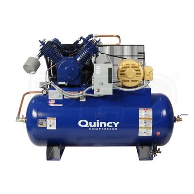 QAC2153D12HCA23M image(0) - Quincy Compressors 15 HP 120 Gallon Two-Stage Horizontal 230V 3PH MAX Air Compressor - Model 4153D12HCA23M