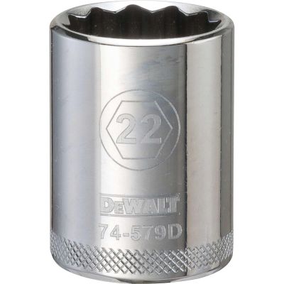 DWTDWMT74579OSP image(0) - DEWALT 1/2" 12 Pt Socket 22Mm