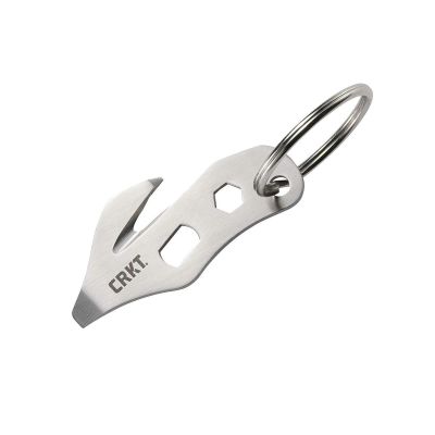 CRK2055 image(0) - CRKT (Columbia River Knife) K.E.R.T. (Keyring. Emergency. Rescue. Tool.) 8Cr13MoV  Plain Blade Multi-Tool Stainless Steel Handle - Silver