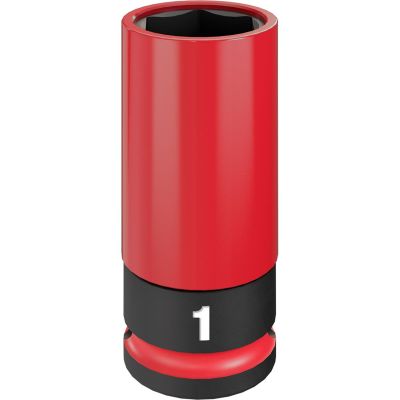 MLW49-66-7814 image(0) - Milwaukee Tool SHOCKWAVE Impact Duty 1/2 Drive 1" SAE Lug Nut Wheel Socket