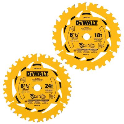 DWTDWA2612CMB image(0) - DEWALT 6-1/2 in. 18T and 24T Circular Saw Blade 2-Pack