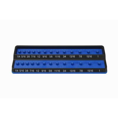 MTSPSH38S-BLU image(0) - Mechanic's Time Savers 3/8" SAE Peg Socket Holder - Blue