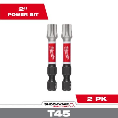 MLW48-32-6000 image(0) - Milwaukee Tool SHOCKWAVE Impact Duty 2 Inch T45 Impact Bits 2Pk