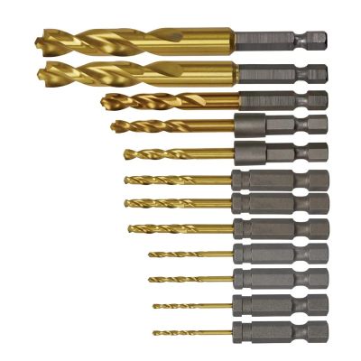 DWTDD5152 image(0) - DEWALT IMPACT READY 12 Pieces Titanium Nitride Coating Drill Bits
