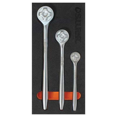 SRRNR3 image(0) - S.U.R.&R. NR3 3-Piece 2.5&deg; Nano-Ratchet Set  provides minimal Swing Angle  Maximum Control, Tech-Friendly Ratchet for Everyday Tightening and Loosening Applications