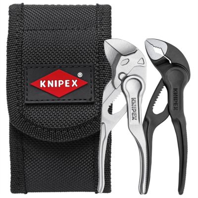 KNP002072V02 image(0) - KNIPEX  2 Piece Mini Pliers in Belt Pouch - Cobra and High Leverage Diagonal Cutters