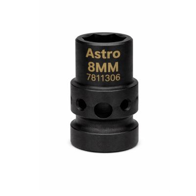 AST7811306 image(0) - Astro Pneumatic 8mm 1/4 inch Drive Low Profile Nano Impact Socket - Metric