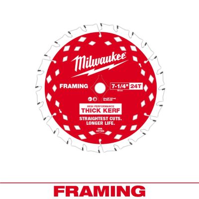 MLW48-40-0740 image(0) - Milwaukee Tool 7-1/4 inch 24T Thick Kerf Framing Circular Saw Blade