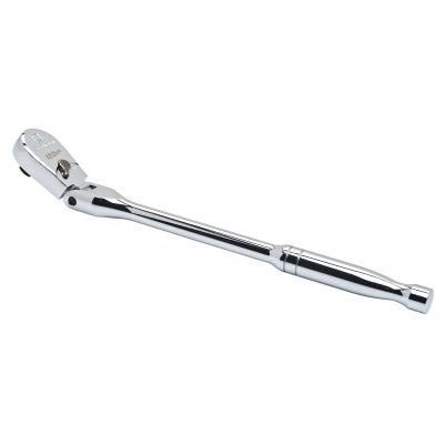 KDT81215XP image(0) - GearWrench 3/8 Inch Drive 120XP Full Polish Chrome Flex Head Teardrop Ratchet 13-1/2 Inch