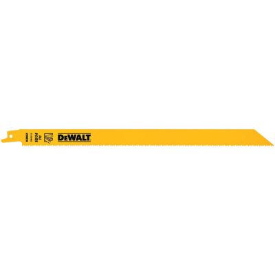 DWTDW4839 image(0) - DEWALT 12" 10/14 TPI General-Purpose-Cutting Bi-Metal Reciprocating Saw Blades (5 pack)