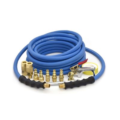 BLBBB3825KIT image(0) - BluBird Rubber Air Hose Assembly 3/8" x 25' w/ 10 Pc Brass Accessory Kit