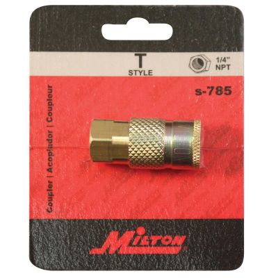 MILS785 image(0) - Milton Industries 1/4-inch Fem. Body T-Style (Retail Packaging)