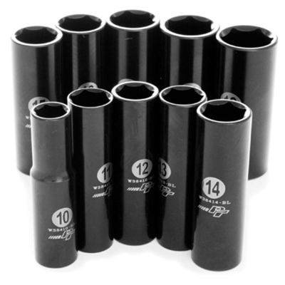 WLMW38401 image(0) - Wilmar Corp. / Performance Tool 10 Piece 3/8" Drive Metric Black Socket Set