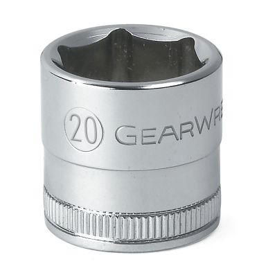KDT80330 image(0) - GearWrench 3/8 Inch Drive 6 Point Standard Metric Socket 20mm