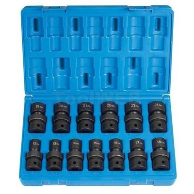 GRE1713UM image(0) - Grey Pneumatic 1/2" Dr. 13 Piece Std Length Metric Universal Set  - 12 Point