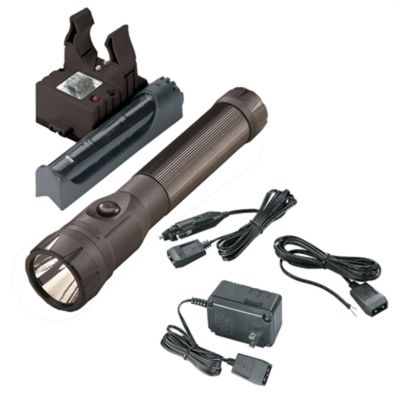 STL76132 image(0) - Streamlight 485 Lumen PolyStinger LED Flashlight - 120V/100V AC/12V DC PiggyBack - Black