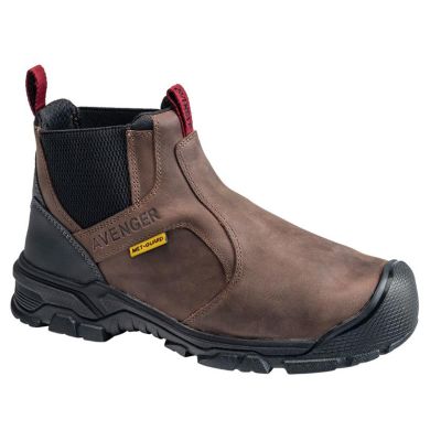 FSIA7342-9W image(0) - Avenger Work Boots Ripsaw - Men's Mid-Top Slip-On Boots - Aluminum Toe - IC|EH|SR|PR|MT - Brown/Black -Size: 9 - E - (Wide)