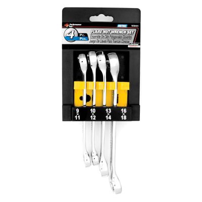 WLMW30431 image(0) - Wilmar Corp. / Performance Tool 4 Piece Metric Flare Nut Wrench
