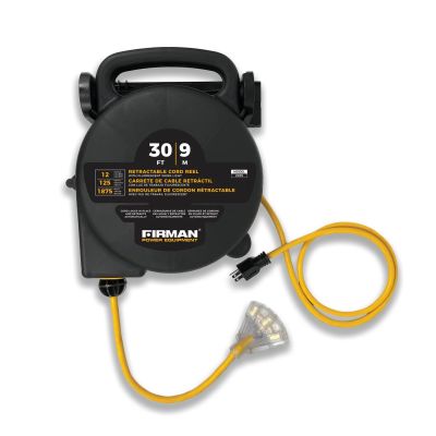 FRG2035 image(0) - Firman 30 Feet Retractable Extension Cord Reel with 4 Outlets 5-15P Plug to Four 5-20R Receptacles