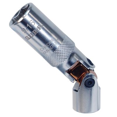 SRRSRSP916 image(0) - S.U.R.&R. 3/8&rdquo; Drive 9/16" Spring-Return Spark Plug Socket Set makes spark plug removal/replacement easier and faster