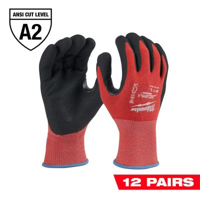 MLW48-22-8927B image(0) - Milwaukee Tool 12 Pair Cut Level 2 Coated Nitrile Dipped Gloves - L