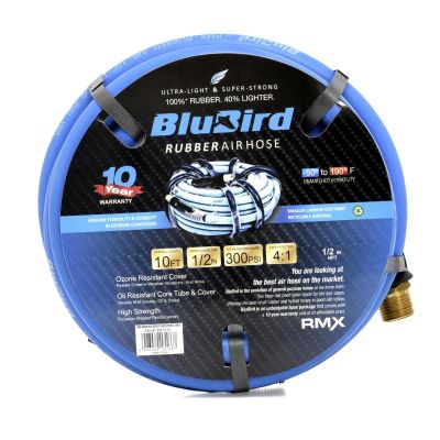 BLBBB1210 image(0) - BluBird Rubber Air Hose Assembly 1/2" x 10'