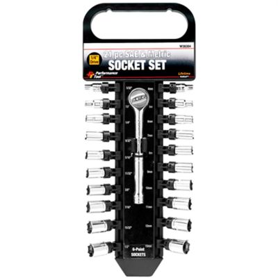 WLMW38304 image(0) - Wilmar Corp. / Performance Tool 21 Piece 1/4" Drive Socket Set