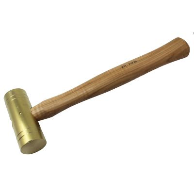 KTI71733 image(0) - K Tool International Brass Hammer 32 oz. with Wooden Hickory Handles