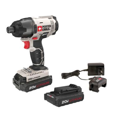 PRCPCC641LB image(0) - PORTER-CABLE 20V Max 1/4 In. Cordless Impact Driver Kit, Hex Head, Compact