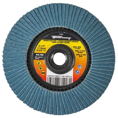 FOR71923 image(0) - Forney Industries Double Sided Flap Disc, 40/80 Grits, 4-1/2 in