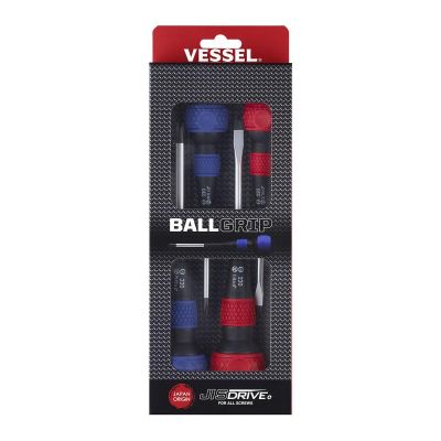 VES2204PBU image(0) - Vessel Tools BALL GRIP Screwdriver Set - 4 Piece