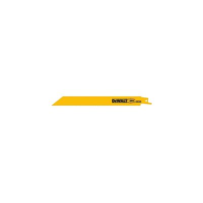 DWTDW4821B25 image(0) - DEWALT Reciprocating Saw Blades, Straight Back, 8-Inch, 18 Tpi, 25-Pack